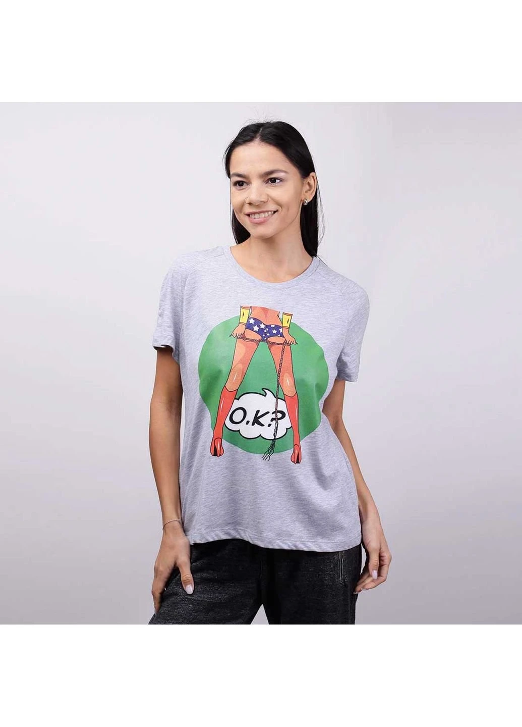 Футболка женская OK Серый Power - (253311174)