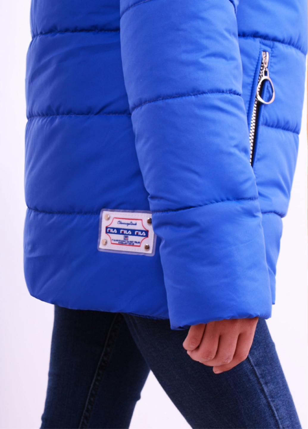 Синяя зимняя зимняя k35 Luxik удлиненная куртка