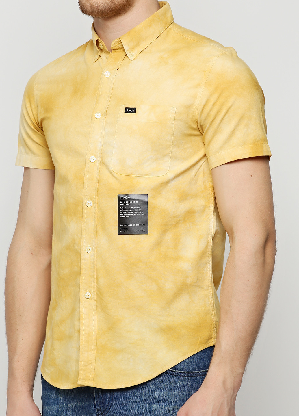 Желтая кэжуал рубашка меланж RVCA с коротким рукавом