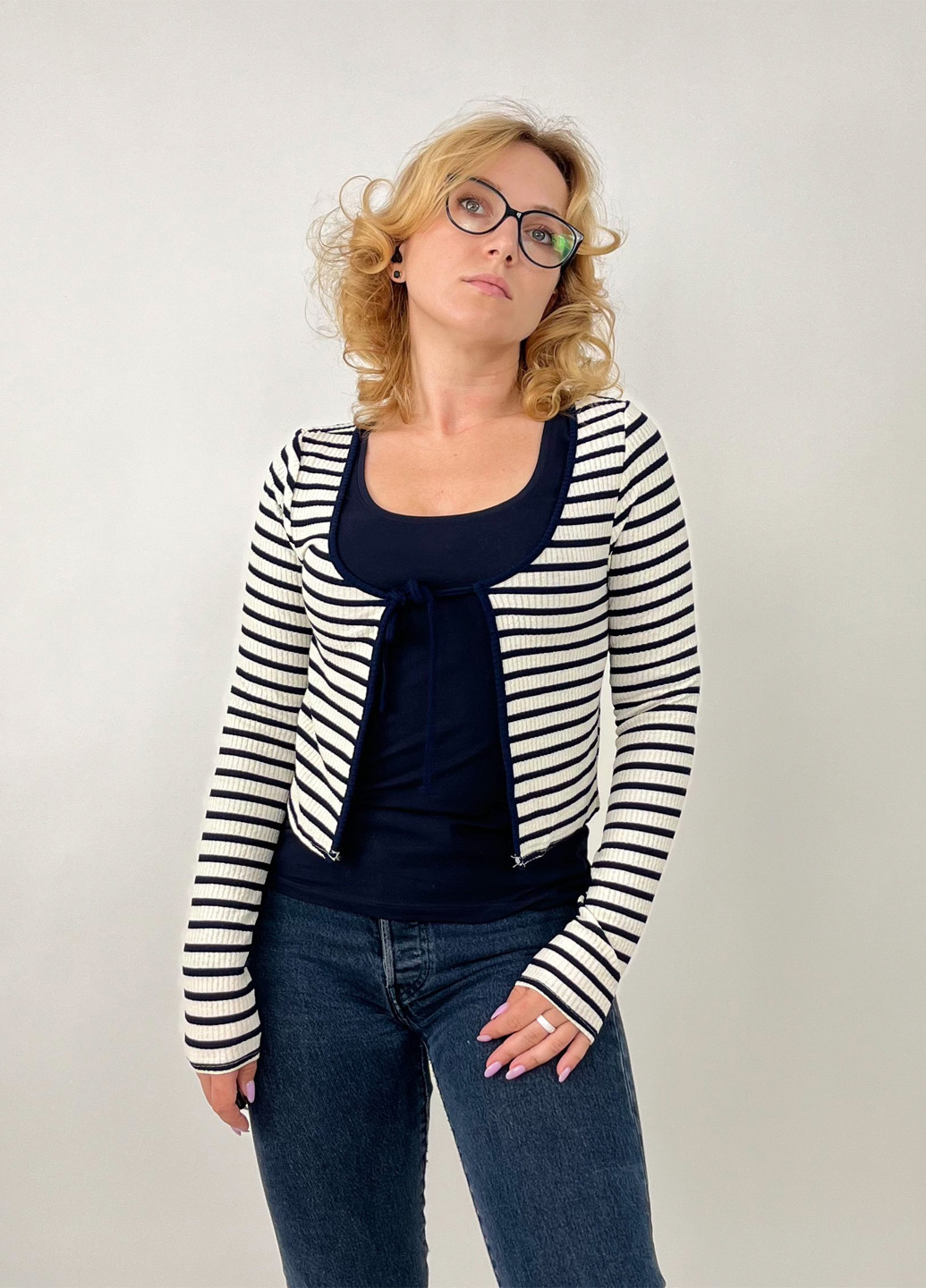 Темно-синий демисезонный кардиган H&M