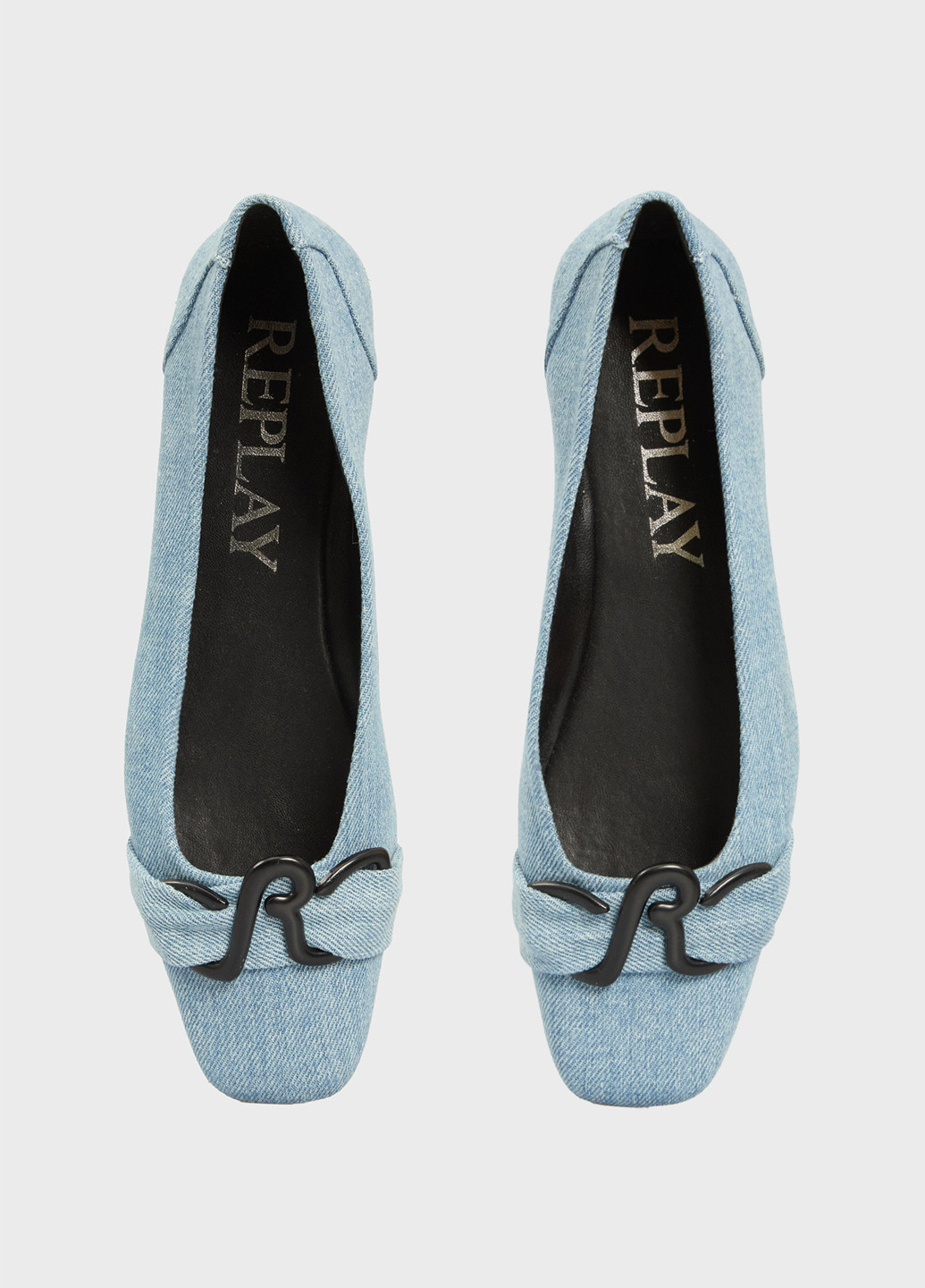 Жіночі балетки Replay | блакитні однотонні логотип текстиль (347246634)
