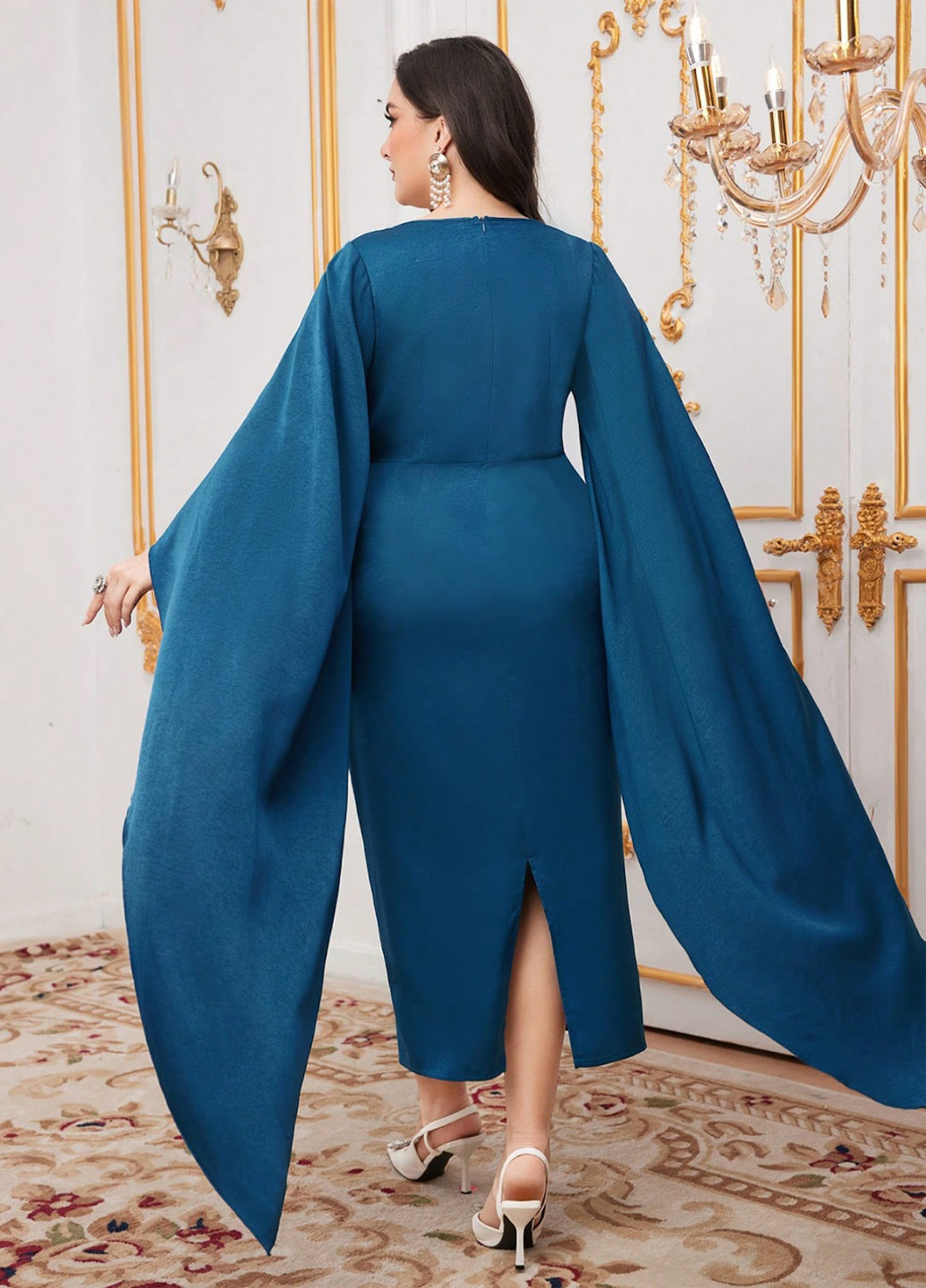 Синя вечірня сукня SHEIN однотонна