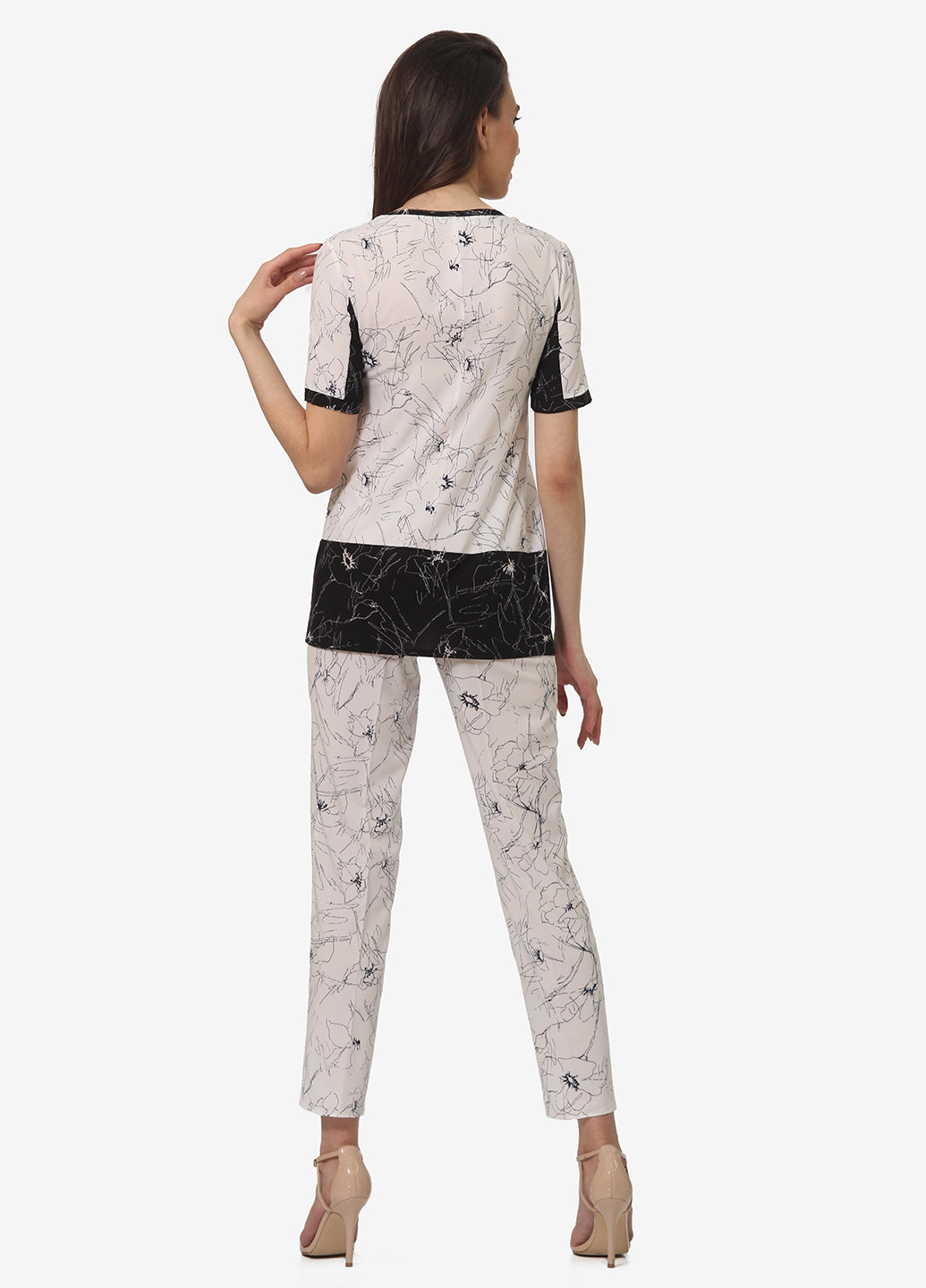 Черно-белый летний комплект (туника, брюки) Lila Kass