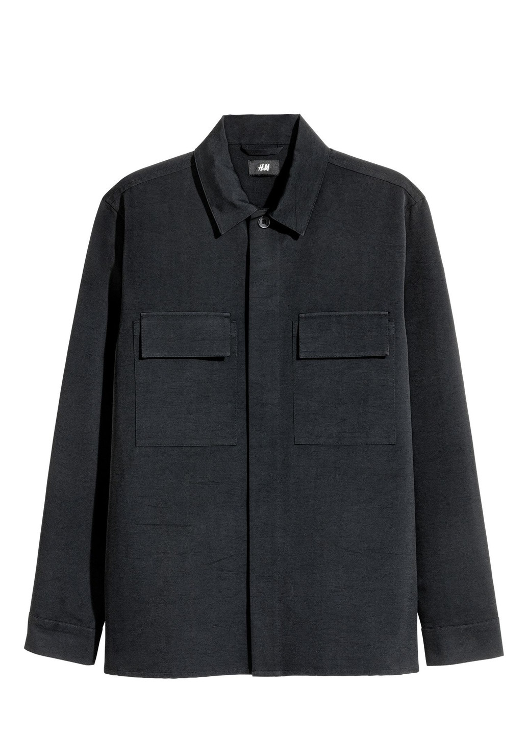 Черная демисезонная куртка-рубашка H&M