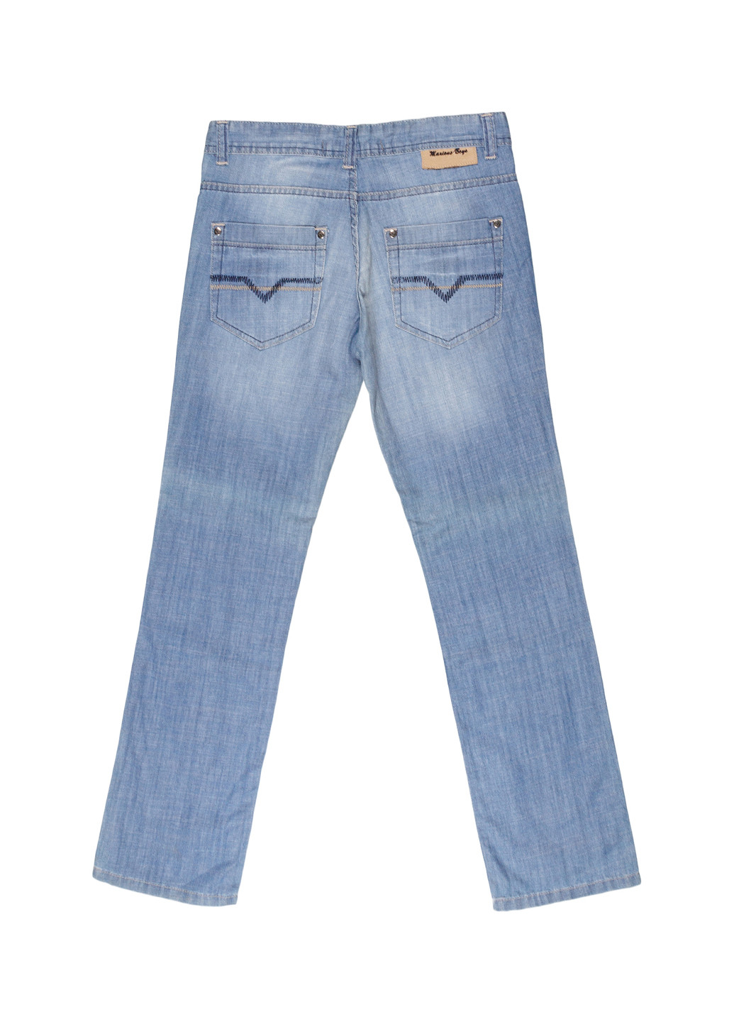 Джинси Marions прямі однотонні блакитні джинсові бавовна