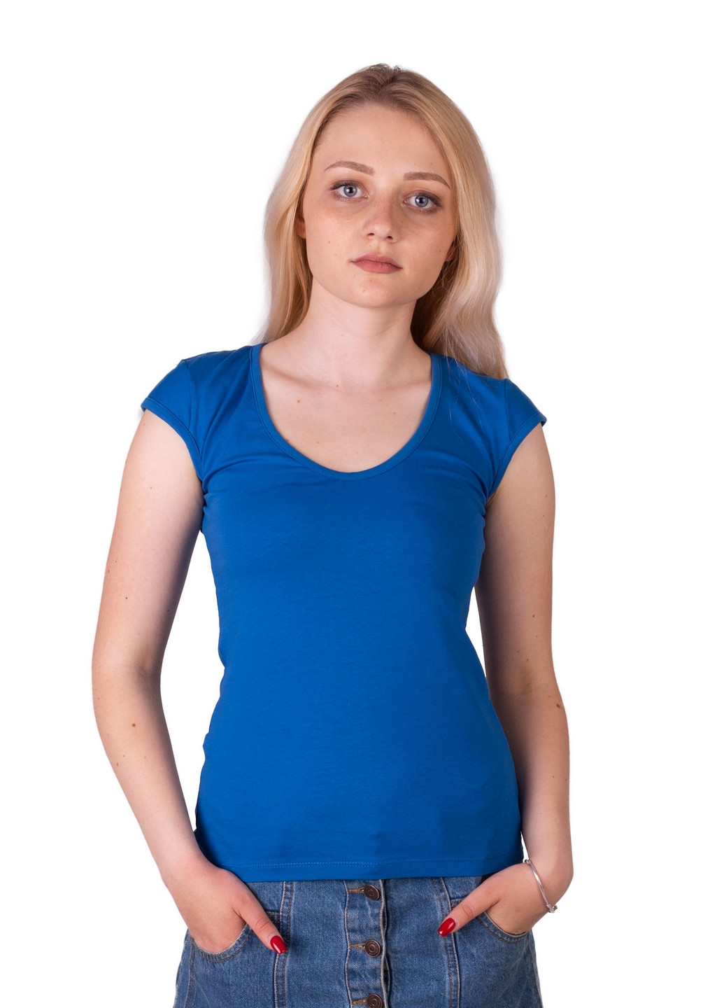 Синяя всесезон футболка женская Наталюкс 41-2323