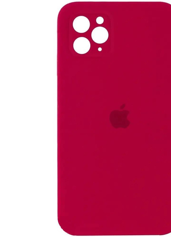 Силіконовий Чохол Накладка з Квадратними Бортиками Silicone Case для iPhone 11 Pro Rose-Red No Brand (254255659)