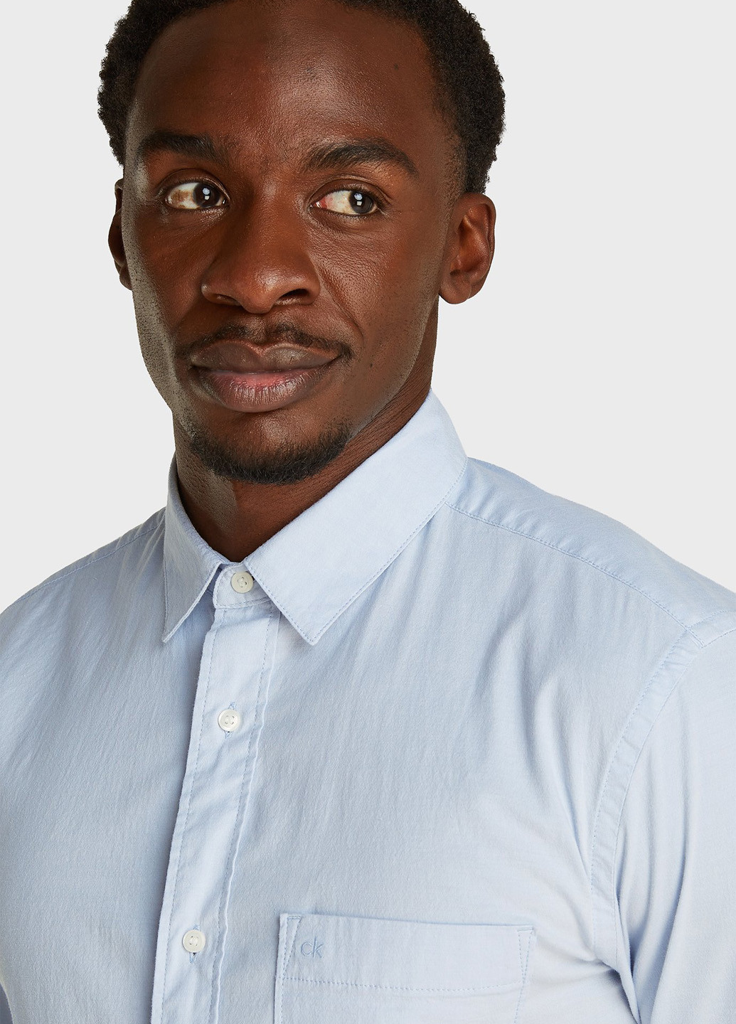 Голубой классическая, кэжуал рубашка однотонная Calvin Klein