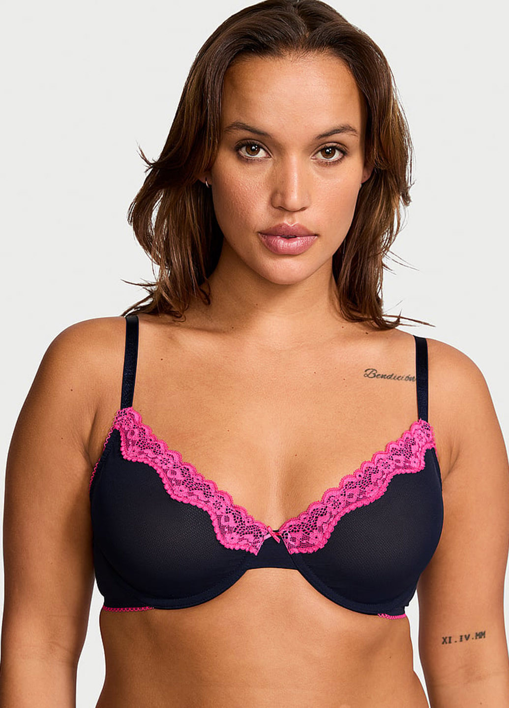 Темно-синий демисезонный комплект (бюстгальтер, трусики) Victoria's Secret