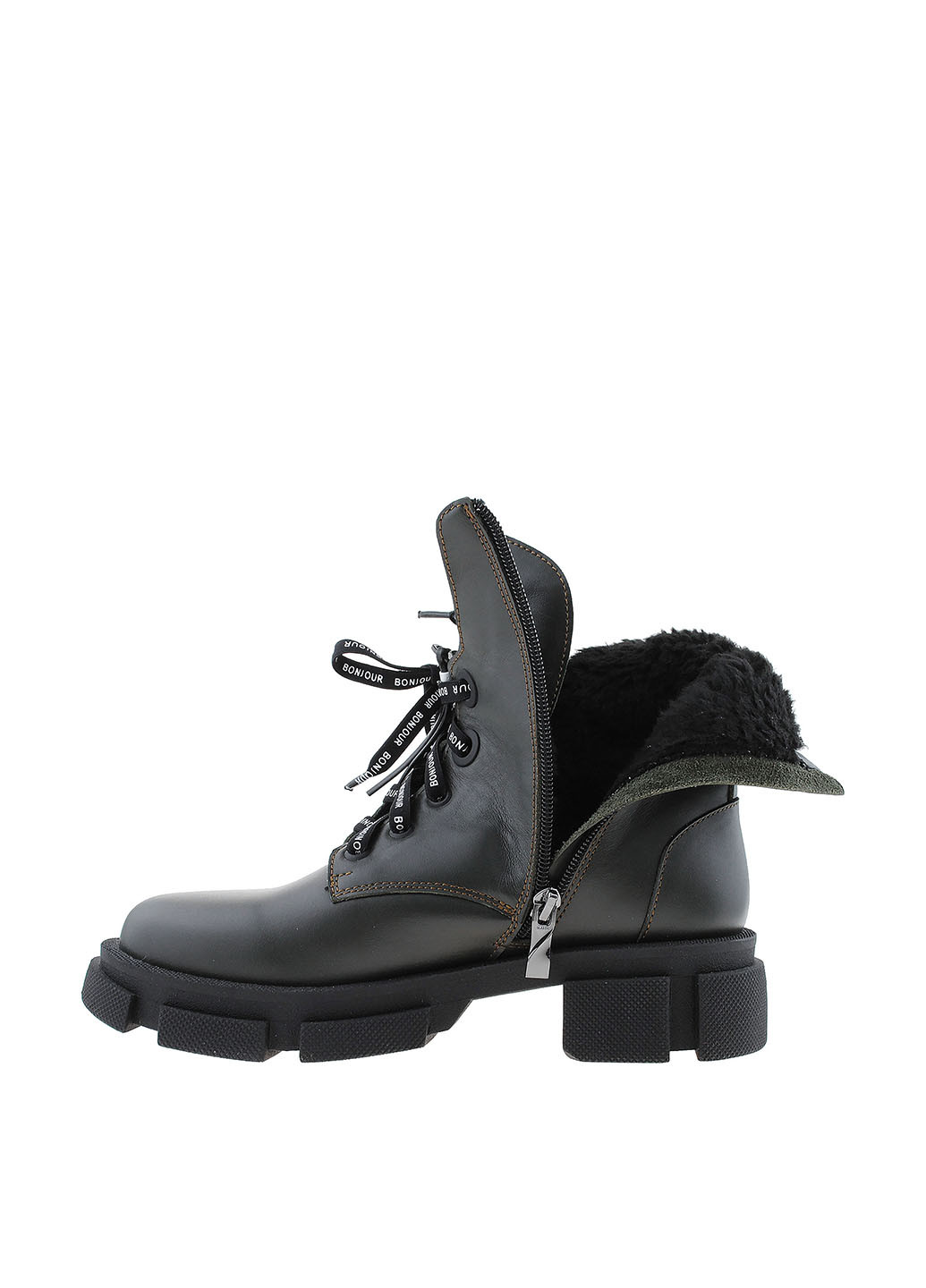 Зимние ботинки берцы Teona с аппликацией, со шнуровкой, на тракторной подошве