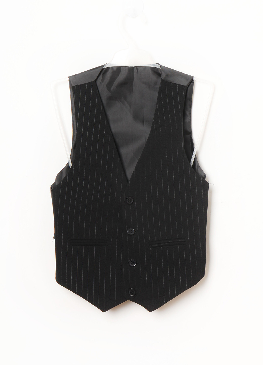 Чорний демісезонний костюм (піджак, жилет, штани) трійка Mtp