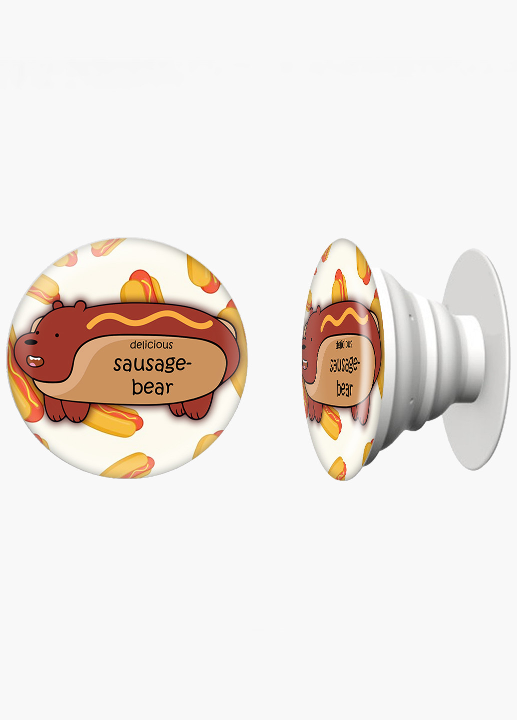 Попсокет (Popsockets) держатель для смартфона Вся правда о медведях (We Bare Bears) (8754-2906) Черный MobiPrint (229014717)