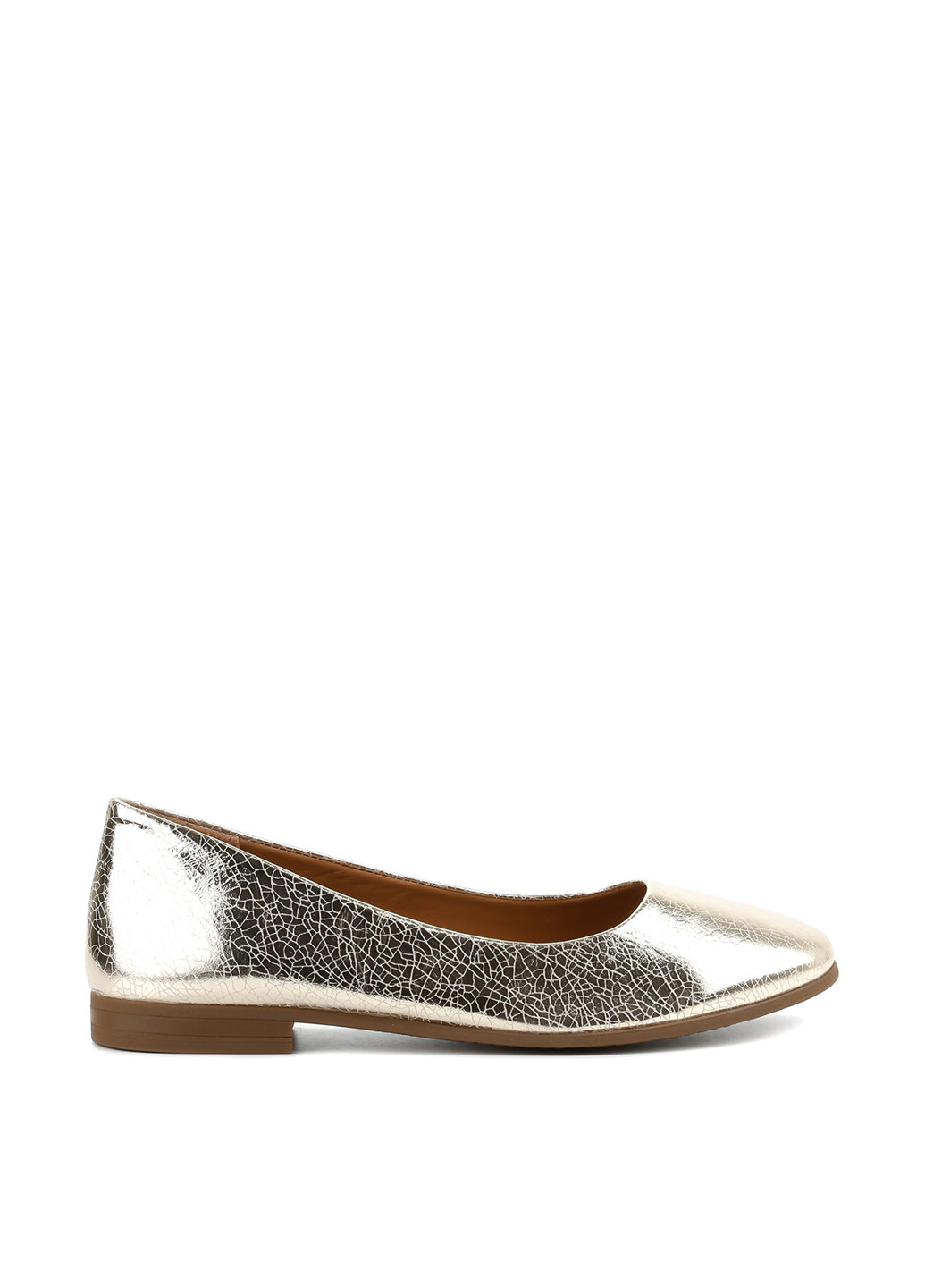 Жіночі балетки Le'BERDES | золоті геометричні без декору натуральна шкіра (360769503)