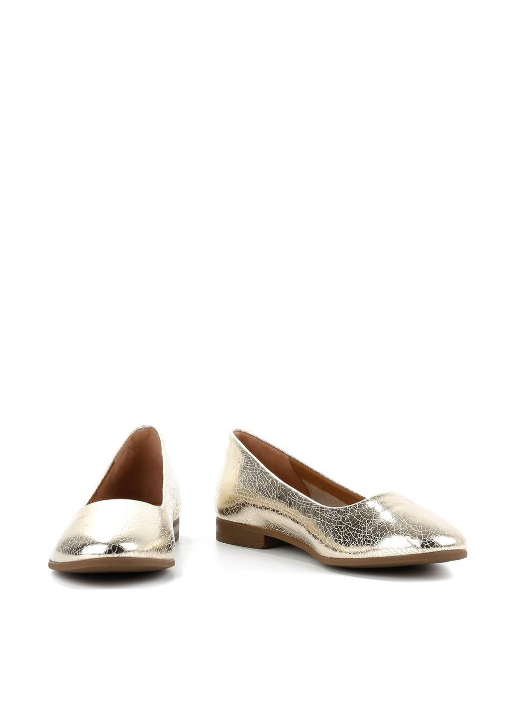 Жіночі балетки Le'BERDES | золоті геометричні без декору натуральна шкіра (360769503)