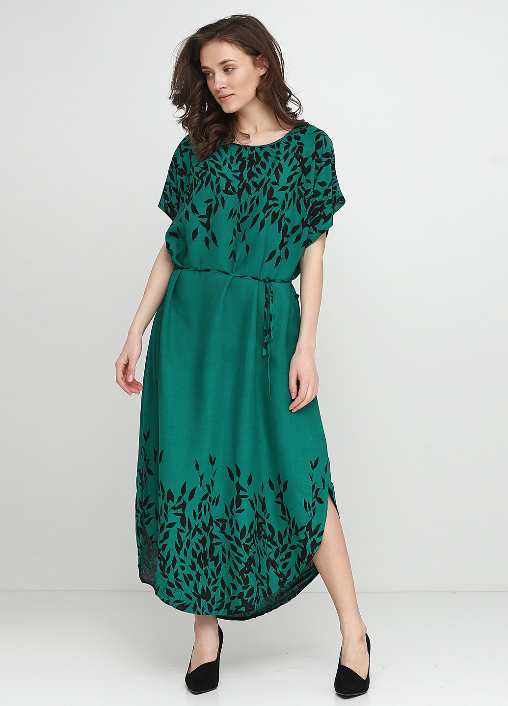Зеленое кэжуал платье а-силуэт Saimeiqi