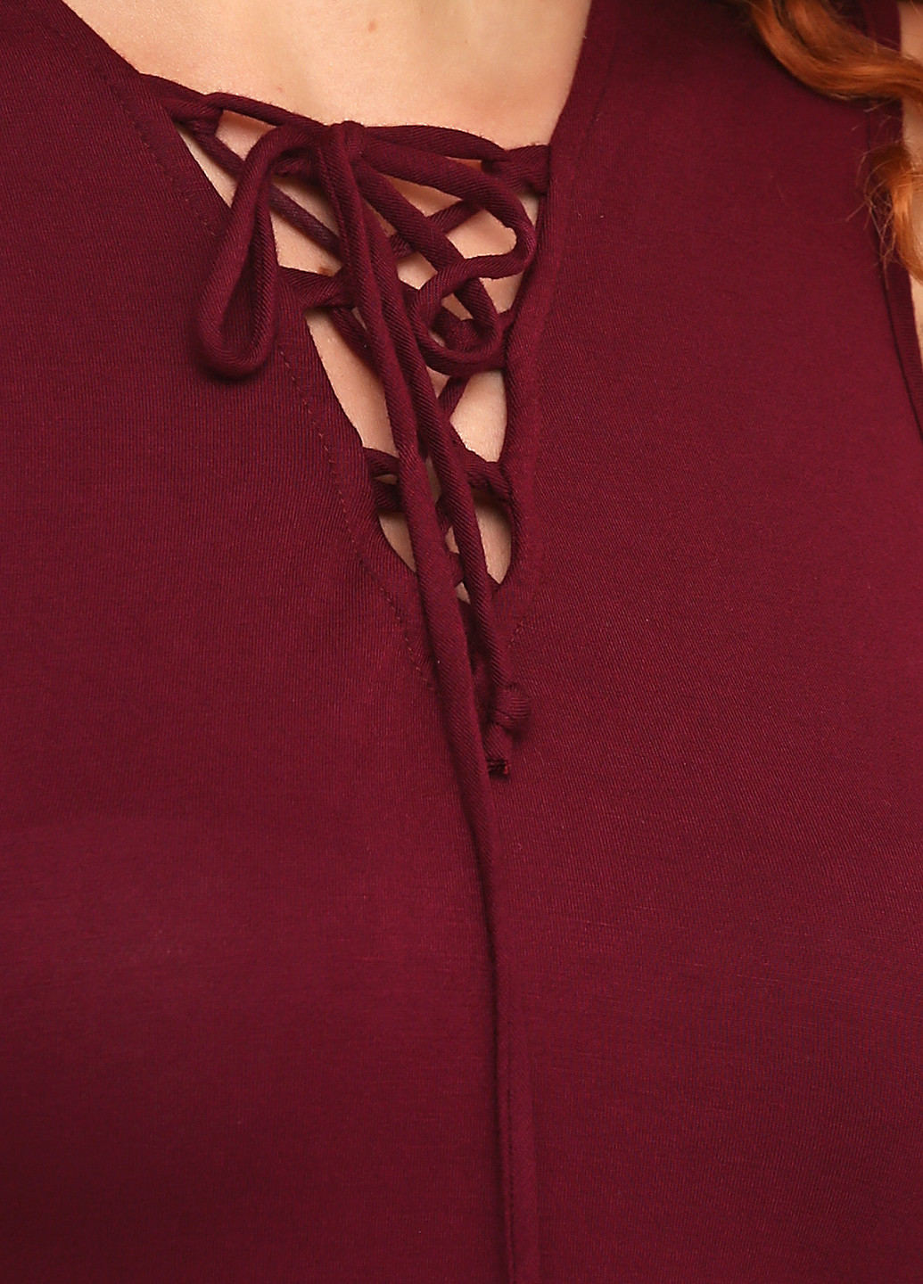 Бордовое кэжуал платье клеш Alya by Francesca`s однотонное