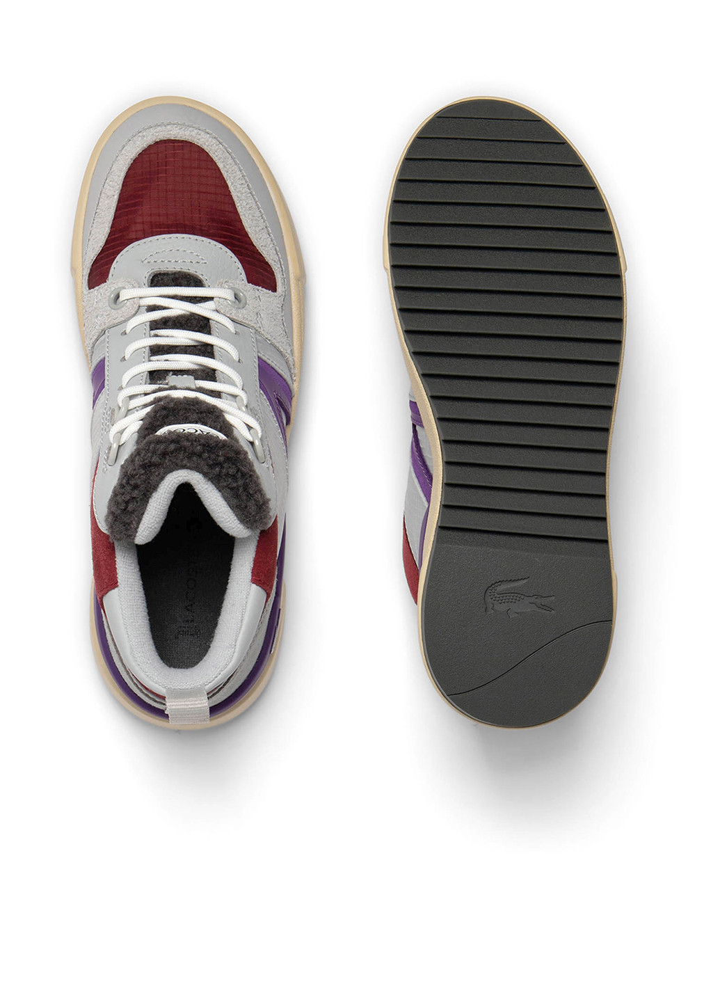 Зимние ботинки Lacoste с логотипом, с мехом тканевые