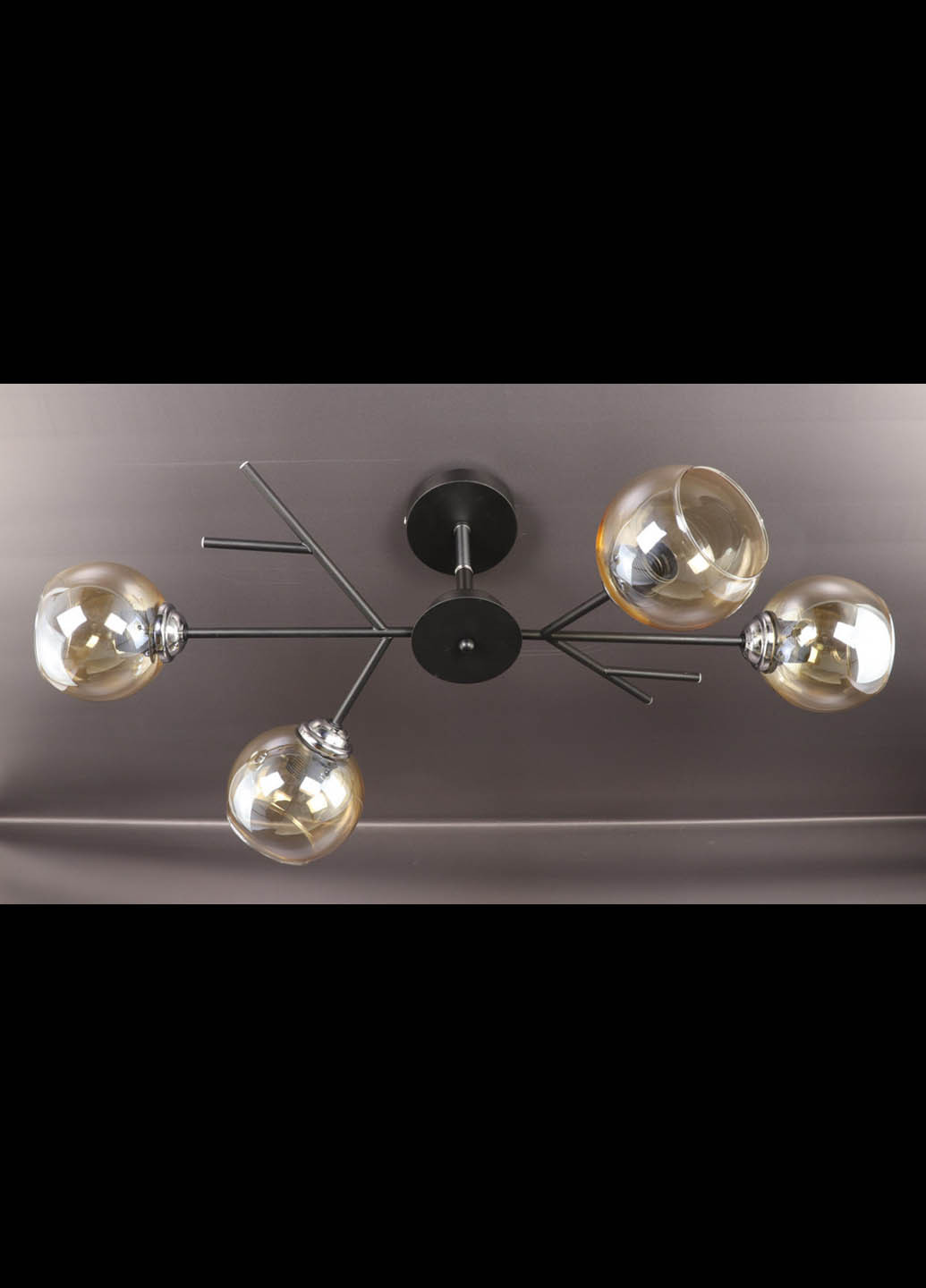 Люстра потолочная на 4 лампочки 088/4-bk-br Черный 34х35х75 см. Handmade (234539954)