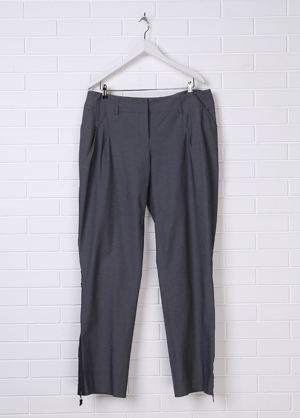 Грифельно-серые классические демисезонные прямые брюки Oblique