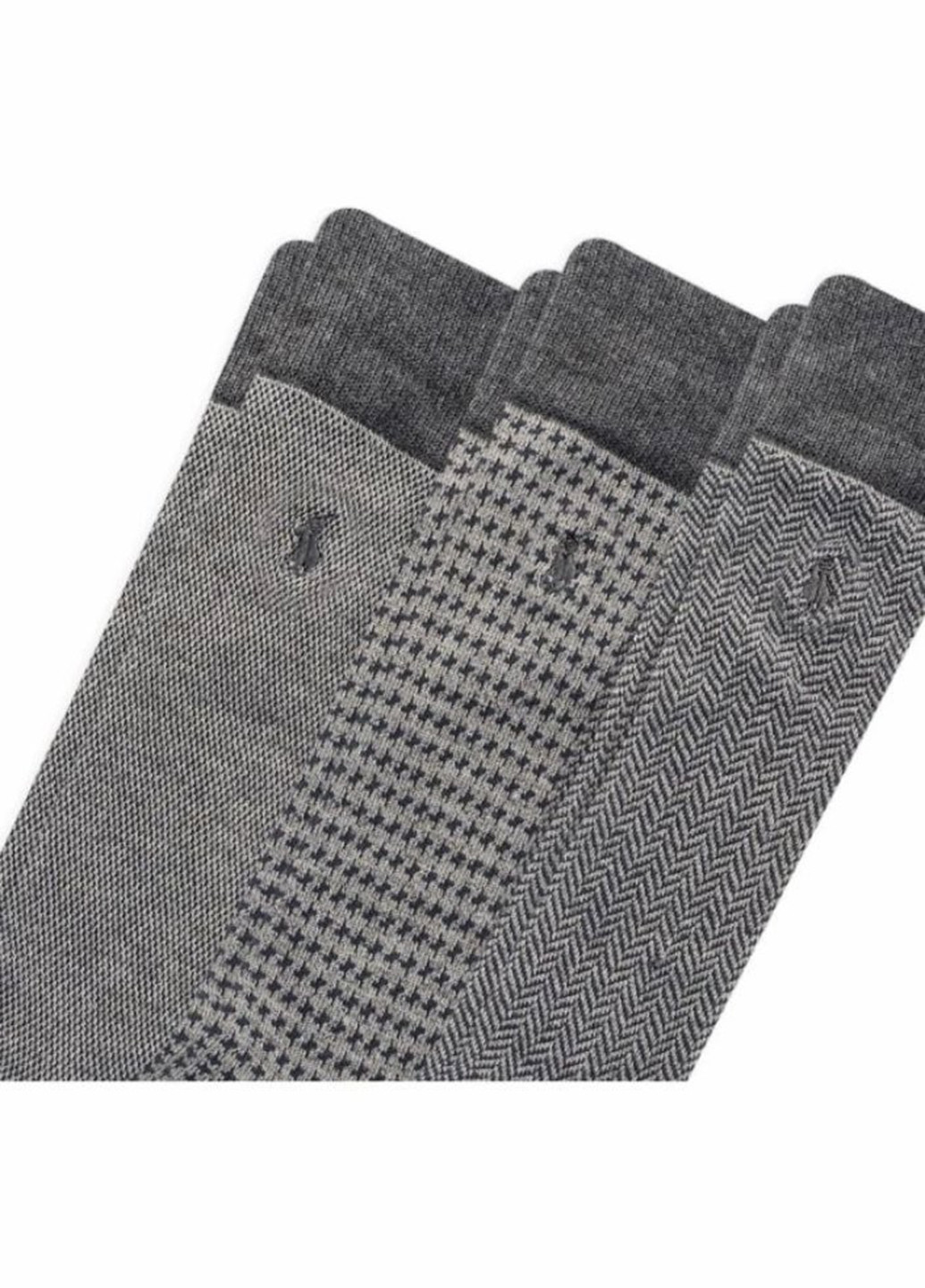 Сірі шкарпетки (3 пари) Ralph Lauren геометричні (346056784)