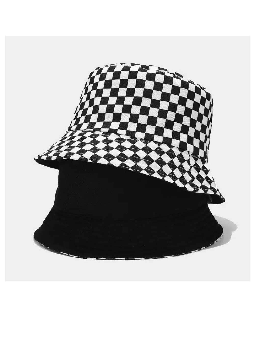 Панама двухсторонняя Клетка Шахматная доска унисекс NoName Панама (250469800)