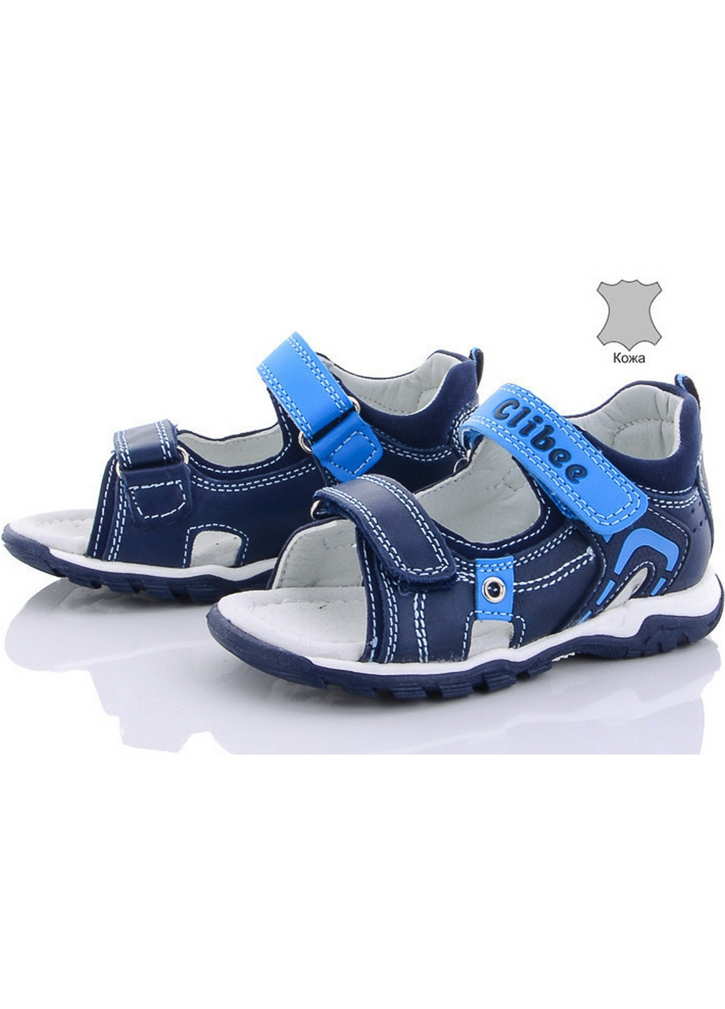 Синие кэжуал кожаные сандалии nab6-blue 31 синий Clibee