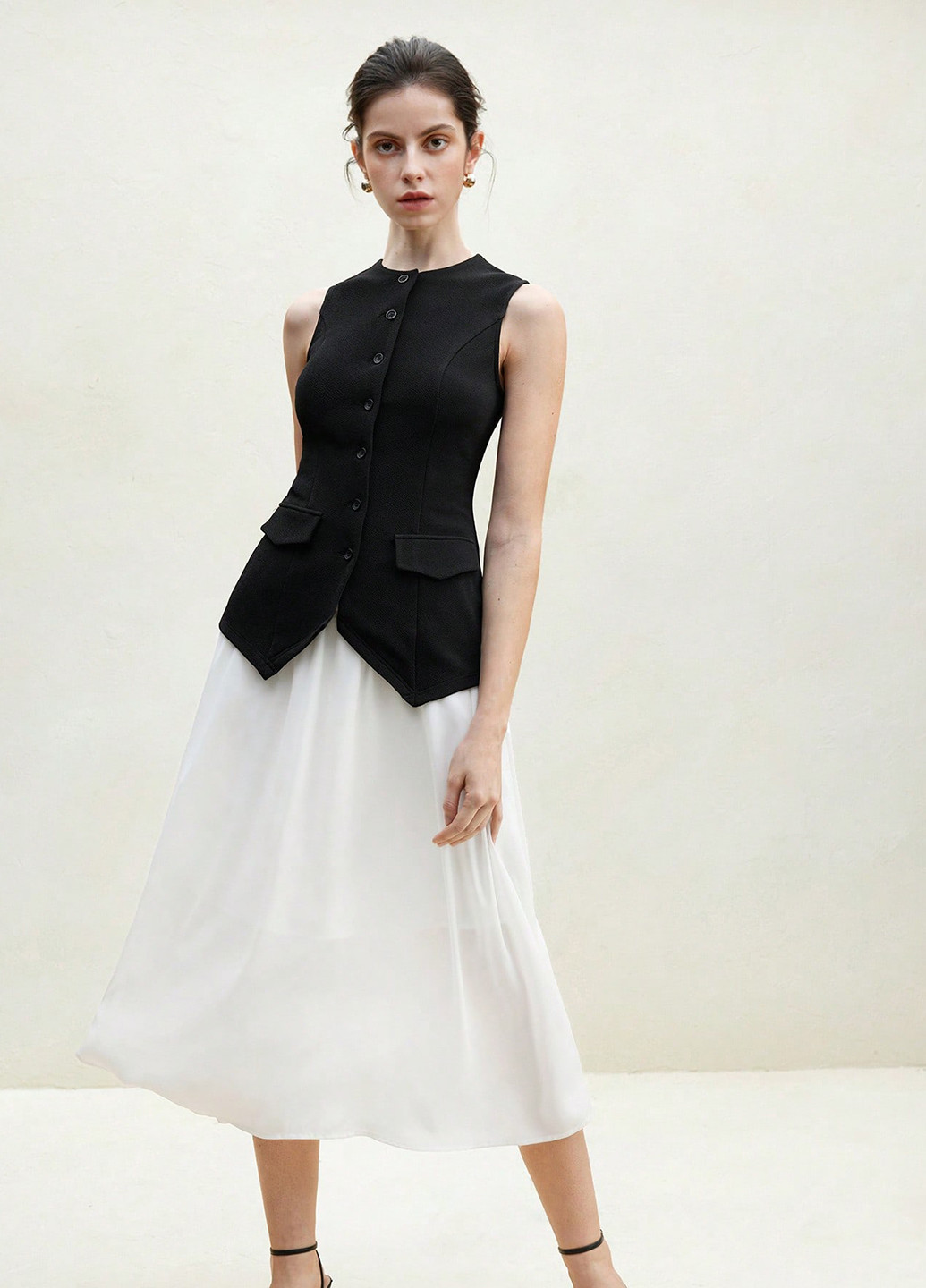 Комбинированный летний комплект (жилет, юбка) SHEIN