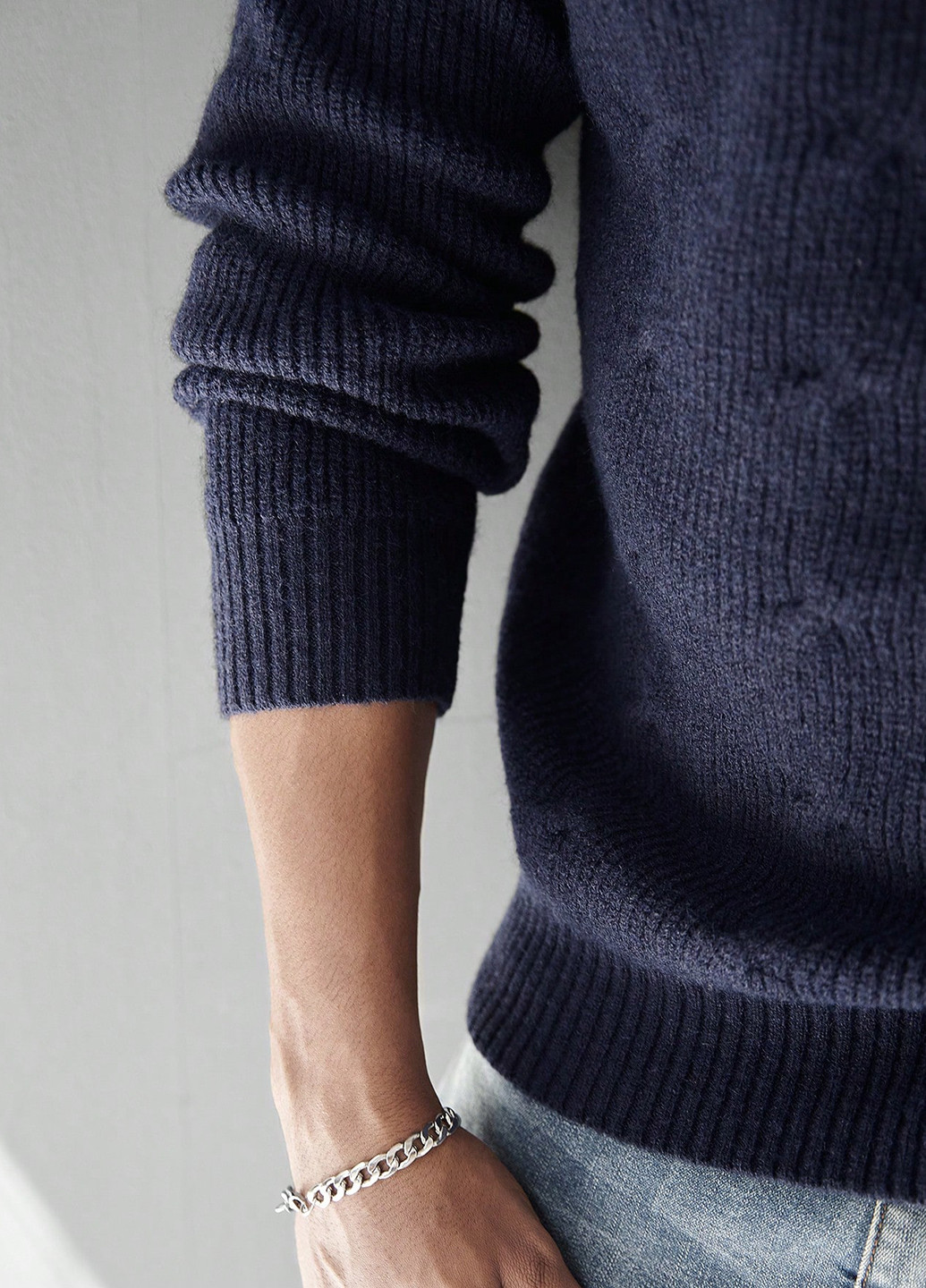 Темно-синій зимовий светр SHEIN