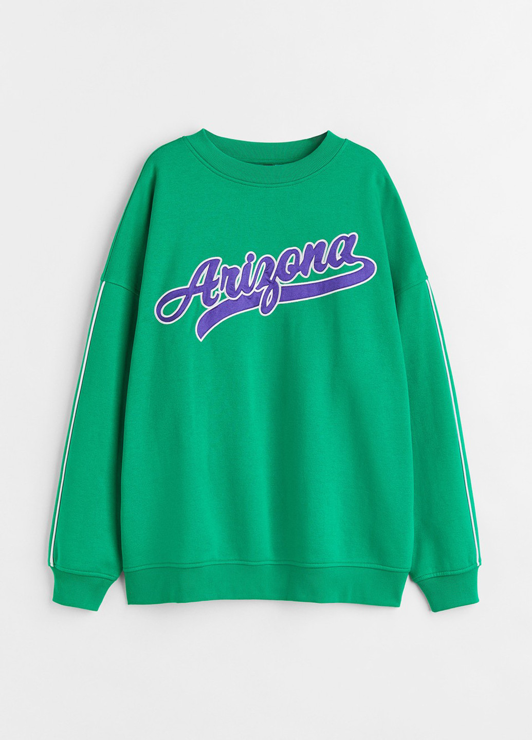 Зелений світшот H&M однотонний вишивка (314704363)