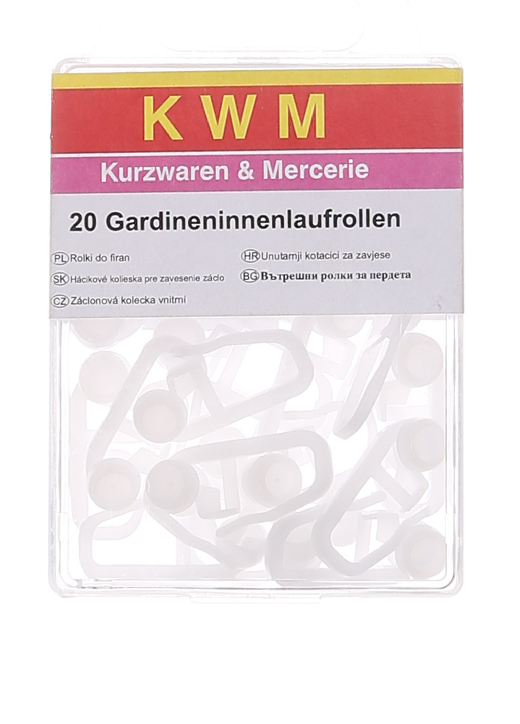 Ролики-гачки для карниза (20 шт.), 2,5 см KWM (119242487)