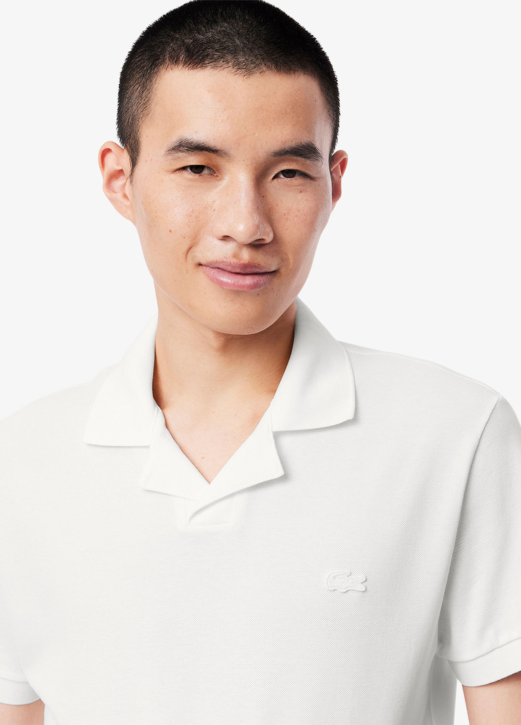 Белая футболка-поло для мужчин Lacoste однотонная