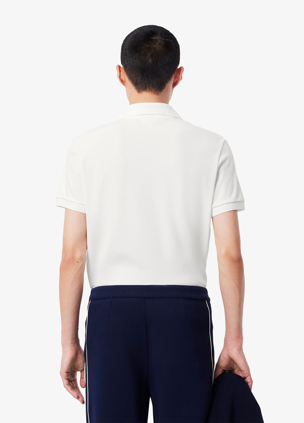 Белая футболка-поло для мужчин Lacoste однотонная