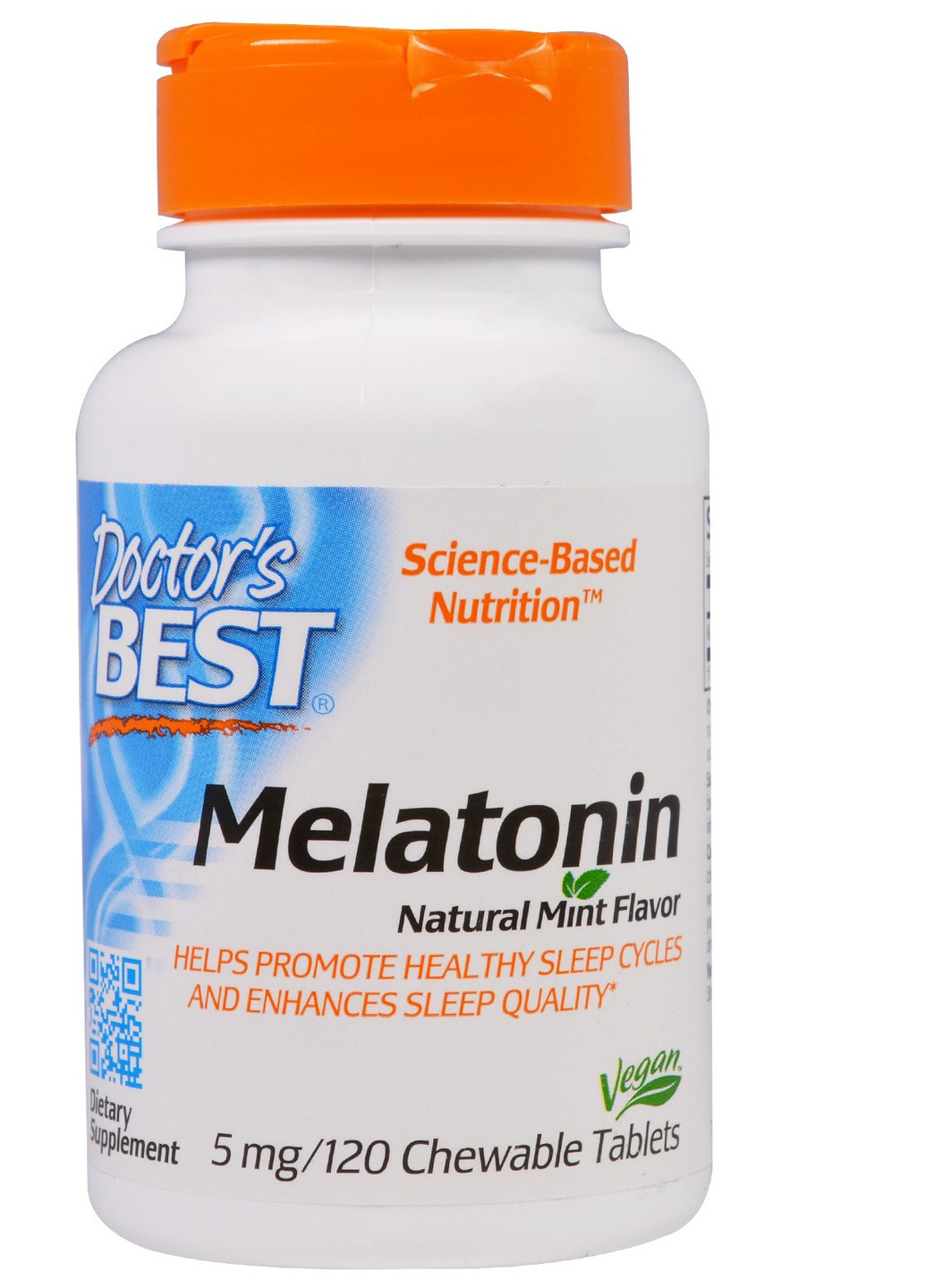 Мелатонін 5 мг, М'ятний смак,, 120 жувальних таблеток Doctor's Best (228291580)