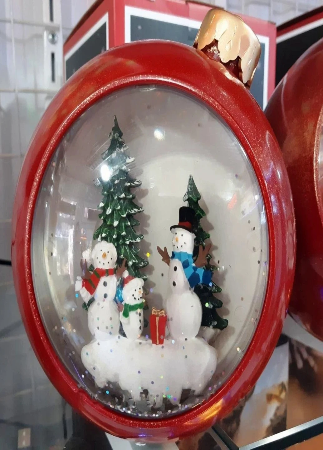Новогодний декор лампа ночник Ёлочная игрушка Снеговики семья со снегом (329849941) Francesco Marconi (205106725)