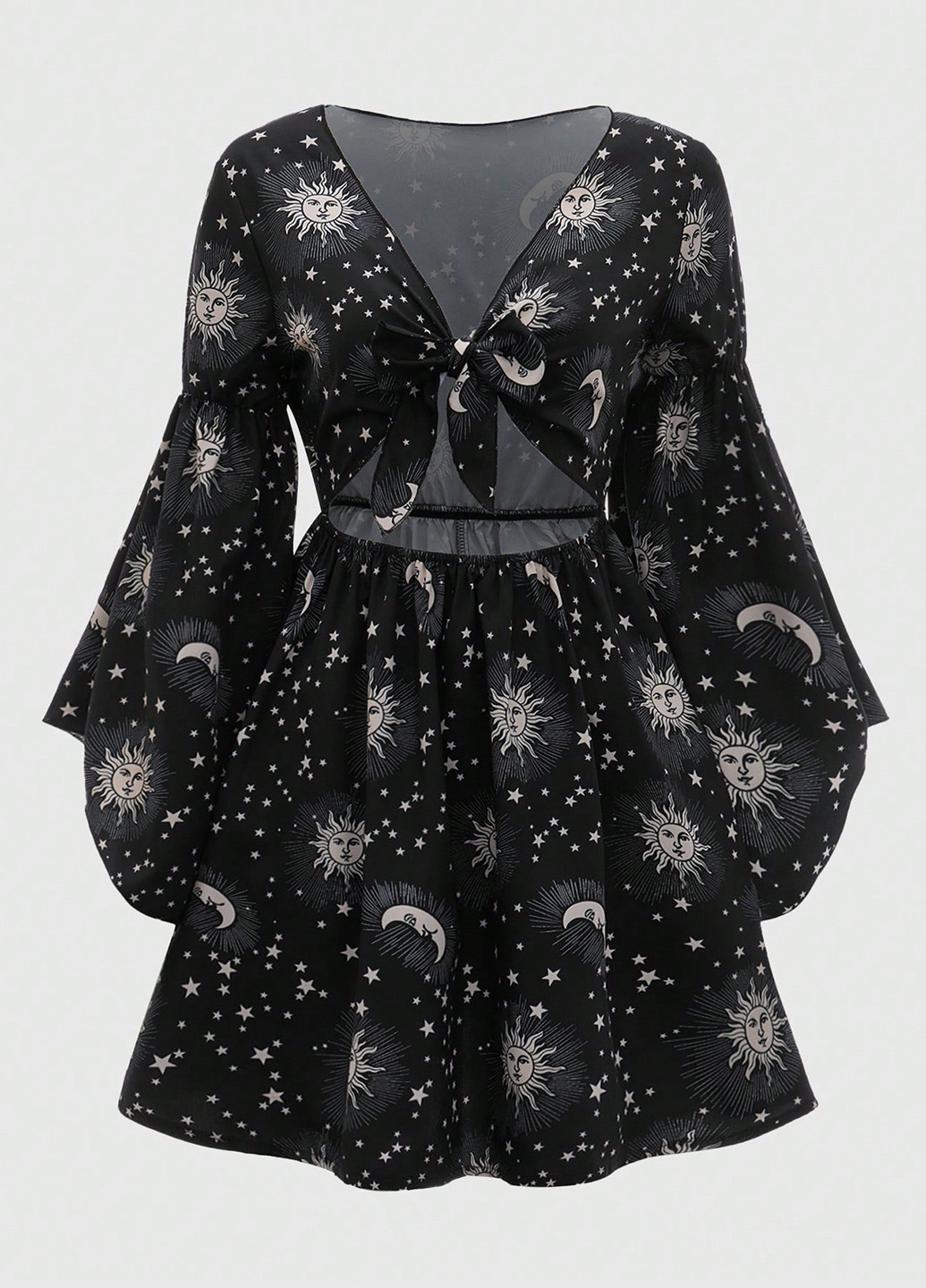 Черное вечернее платье клеш SHEIN космос