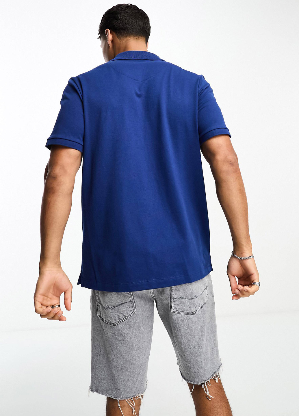 Синяя футболка-поло для мужчин Karl Lagerfeld с логотипом