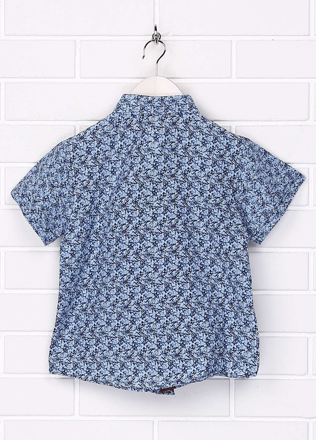 Голубой кэжуал рубашка с абстрактным узором Yagiz с коротким рукавом
