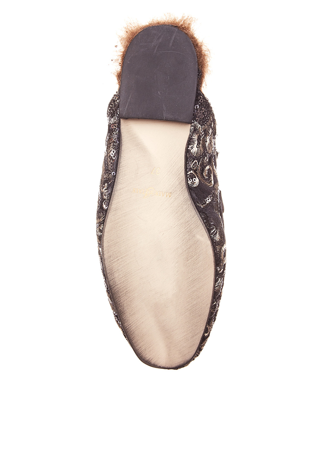 Темно-коричневые мюли Rinascimento с вышивкой на низком каблуке