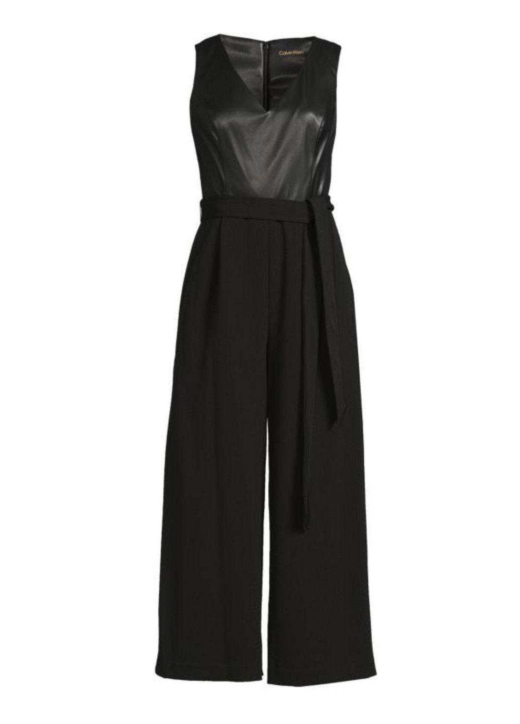 Комбінезон Calvin Klein комбінезон-брюки однотонний чорний кежуал поліестер