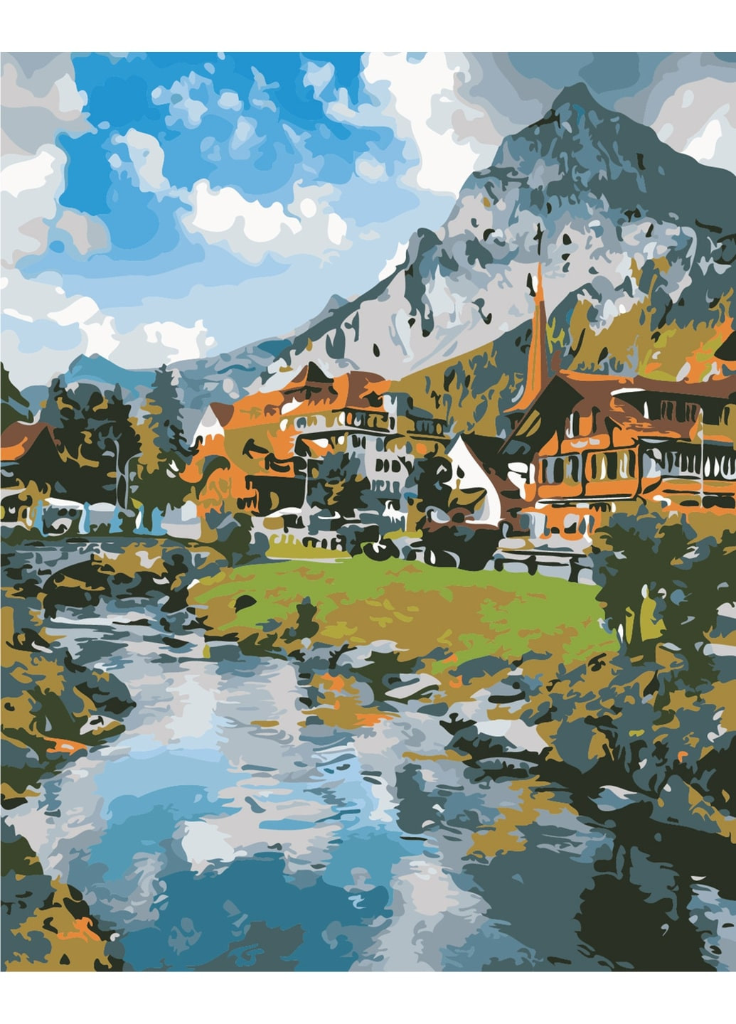 Картина за номерами "Гірське село" 50х40 см ArtStory (250449510)