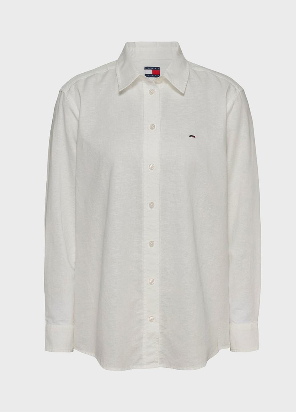 Белая кэжуал рубашка однотонная Tommy Jeans
