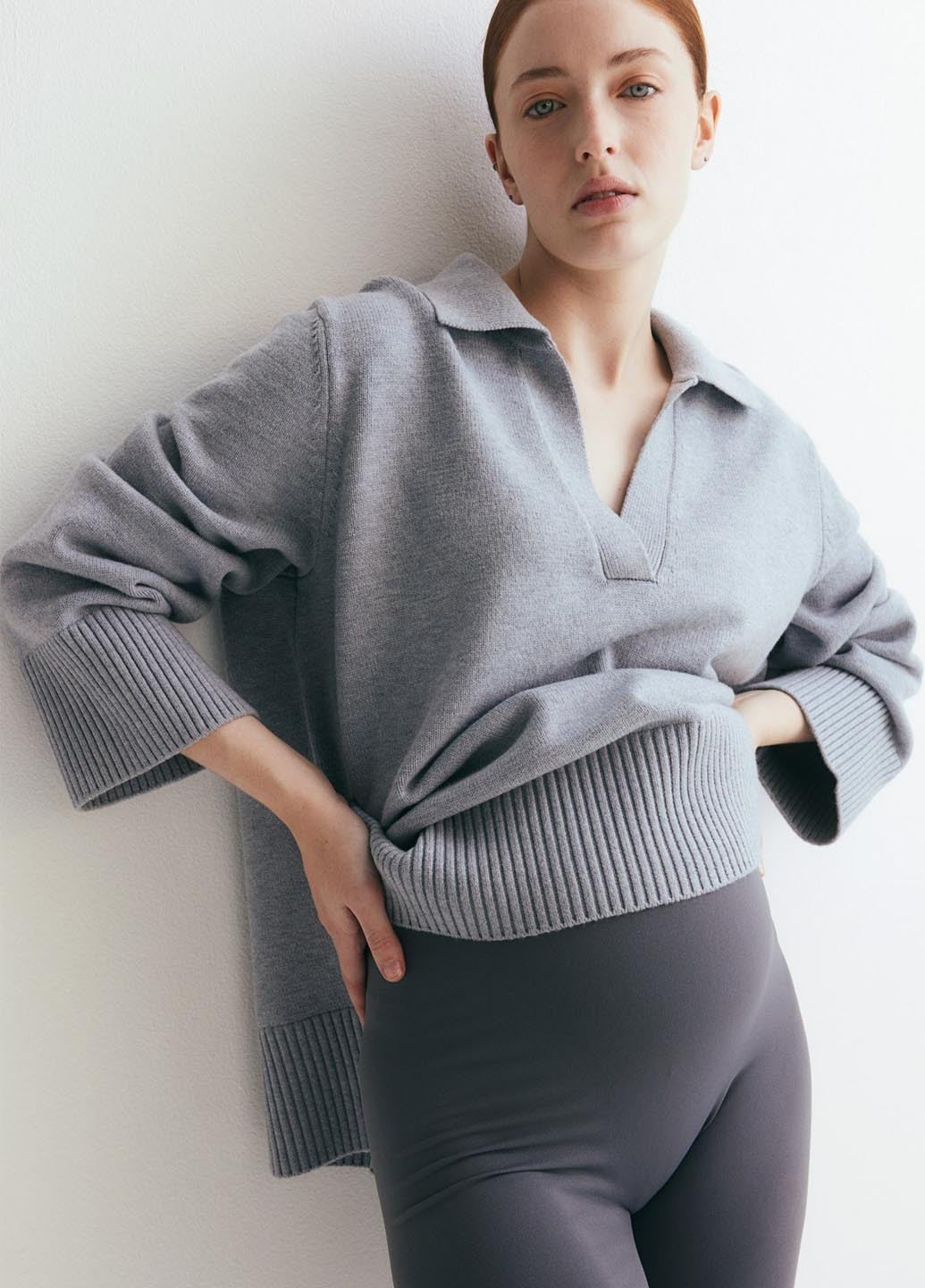 Серые демисезонные леггинсы для беременных H&M