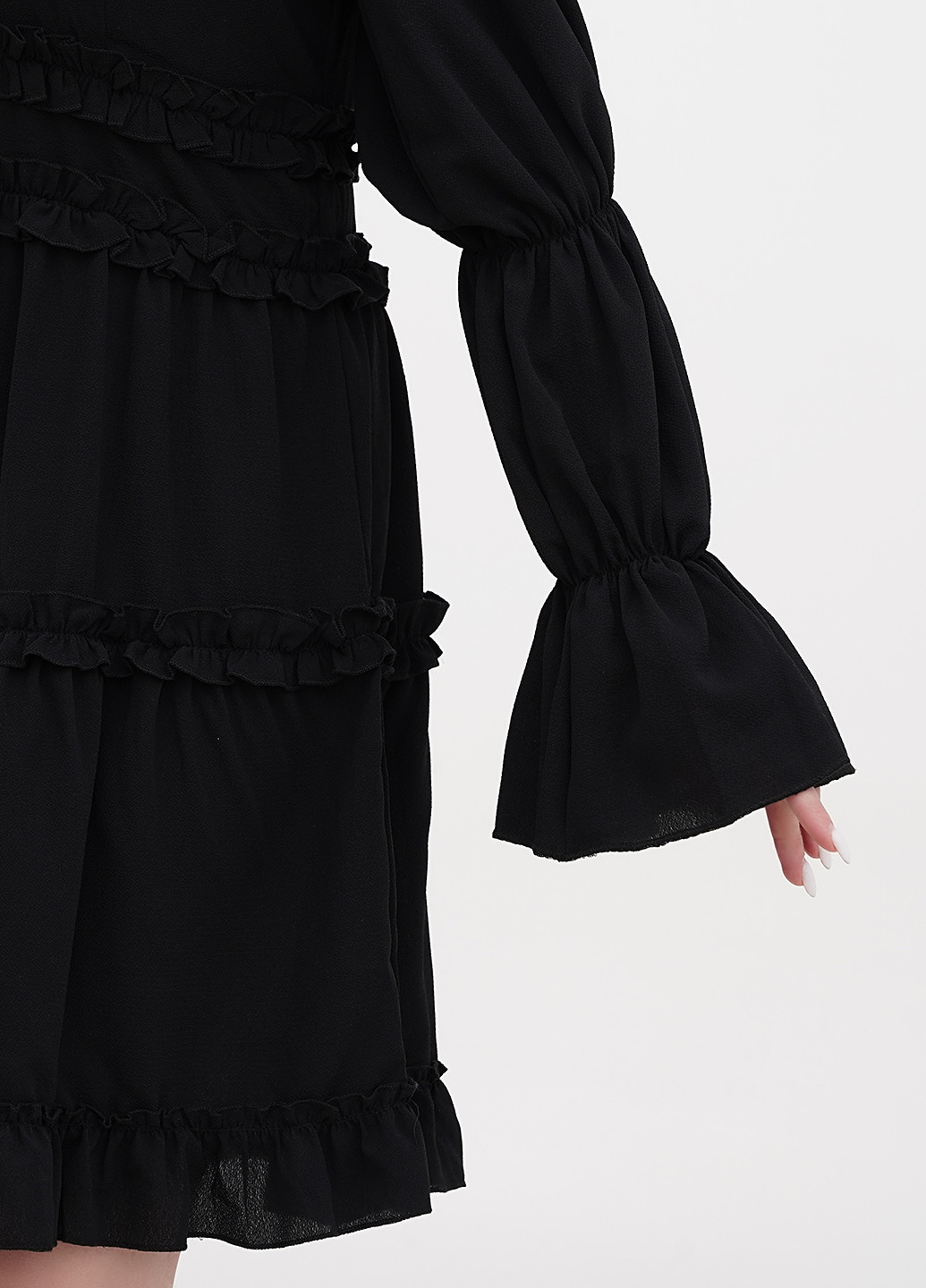 Черное кэжуал платье а-силуэт Boohoo однотонное