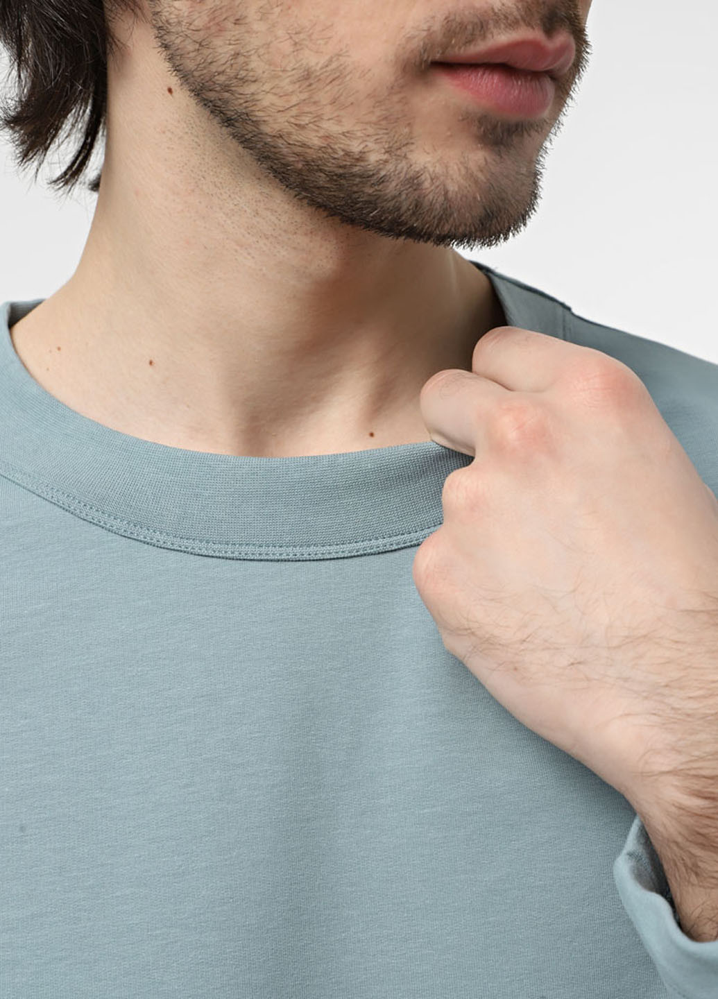 Лонгслів Promin однотонний сіро-голубий кежуали, спортивні бавовна, трикотаж