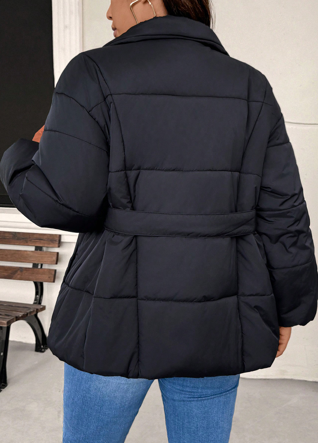 Черная зимняя куртка SHEIN