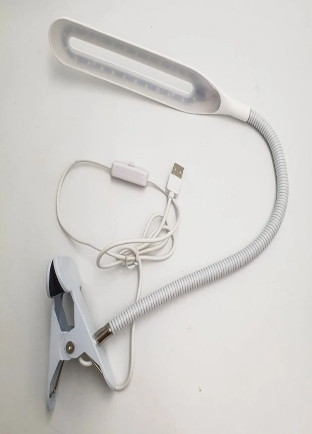 Светодиодная настольная USB лампа гибкая на прищепке 24 LED UKC XSD 206 белый Art (253772631)