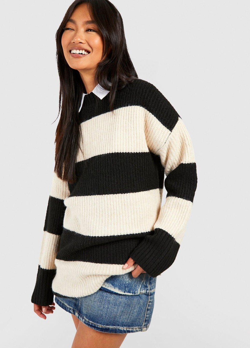 Чорно-білий демісезонний джемпер джемпер Boohoo