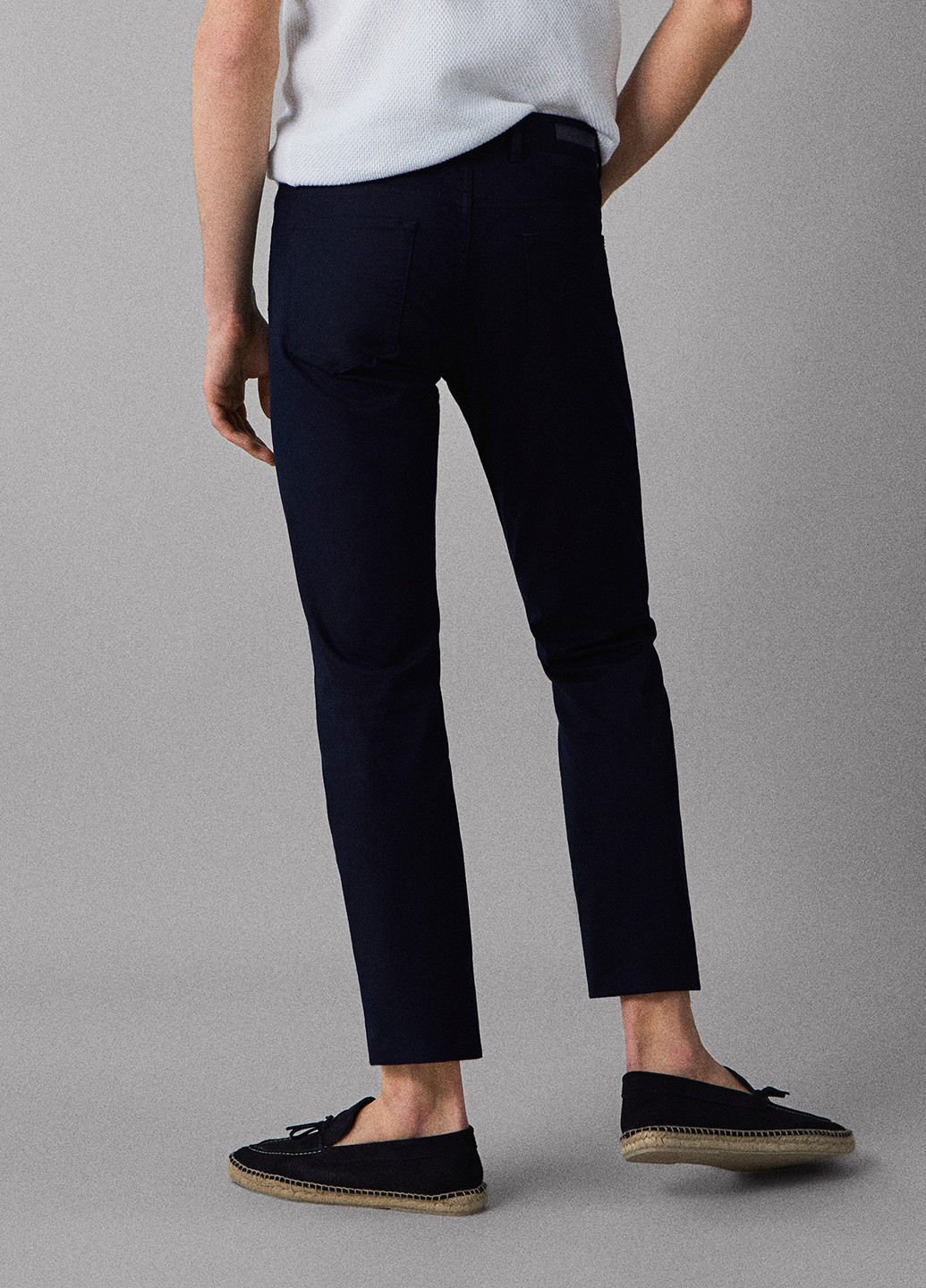 Темно-синие кэжуал демисезонные зауженные брюки Massimo Dutti
