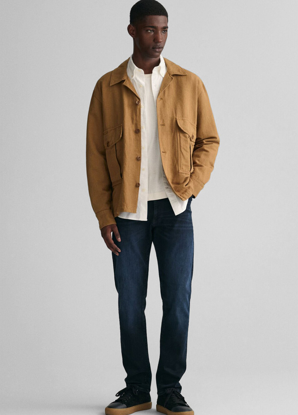 Синие демисезонные прямые джинсы Gant