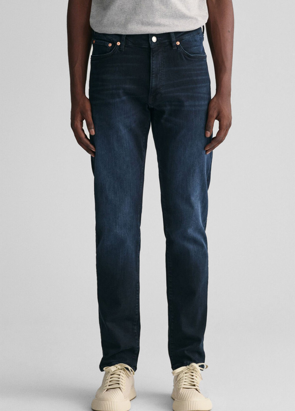 Синие демисезонные прямые джинсы Gant